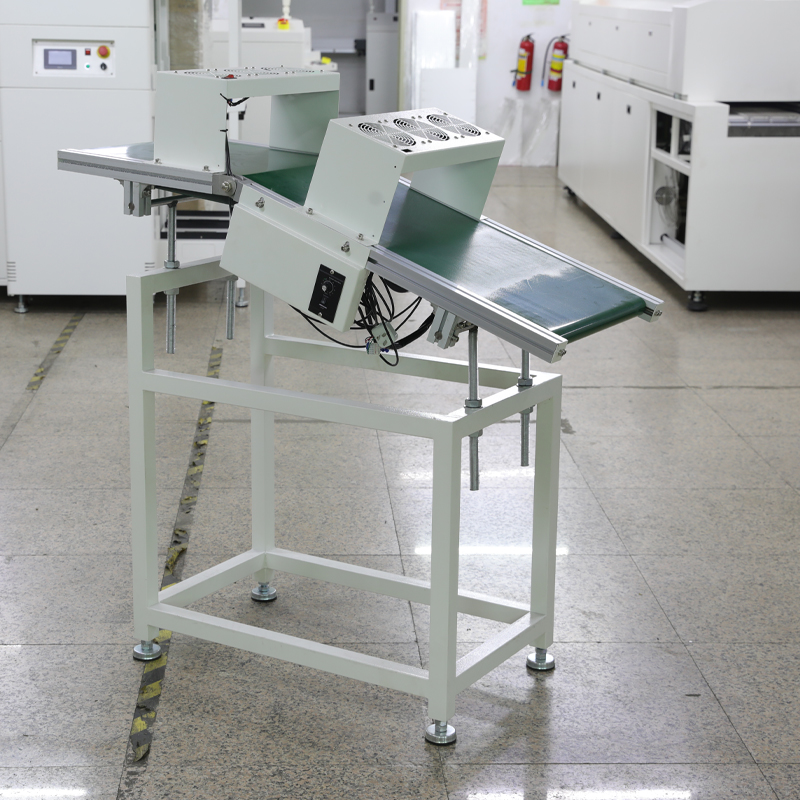 Wave Solder Infeed/outfeed PCB Conveyor SD-400 Belt Assmbly Line with Cooling Fans for DIP Production Line